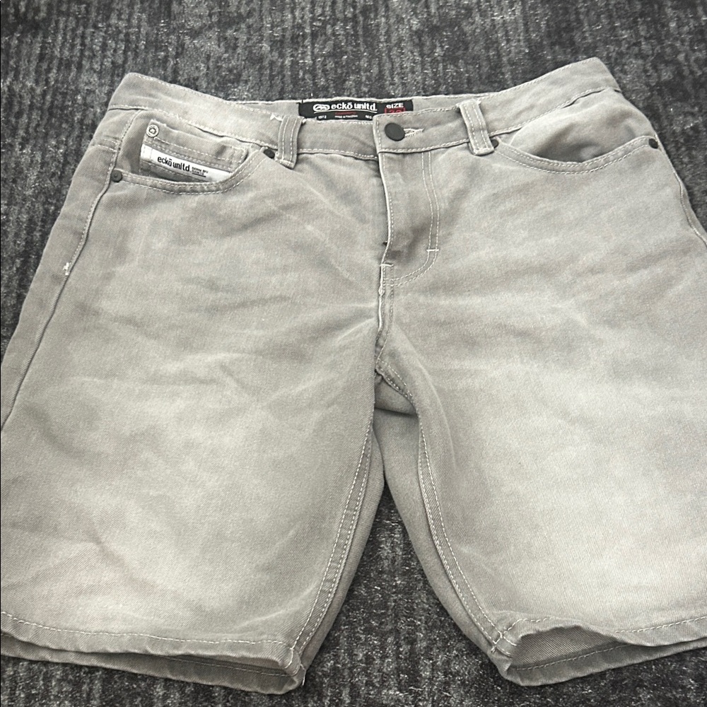 Ecko Unlimited Men's Light Gray Denim Shorts